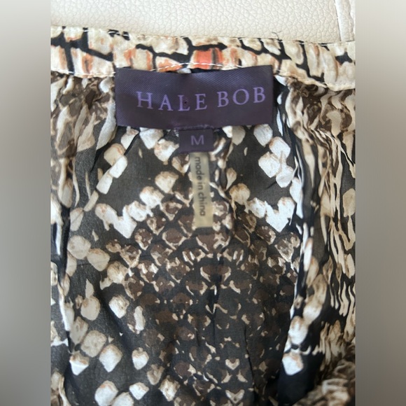 Hale Bob Shrivana Chiffon Animal Print Top 100% Silk - size M - Picture 7 of 11